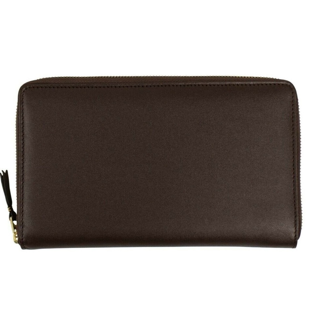 Comme Des Garcons Leather Embossed Travel Organizer Wallet Brown